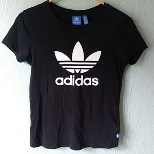A black adidas shirt